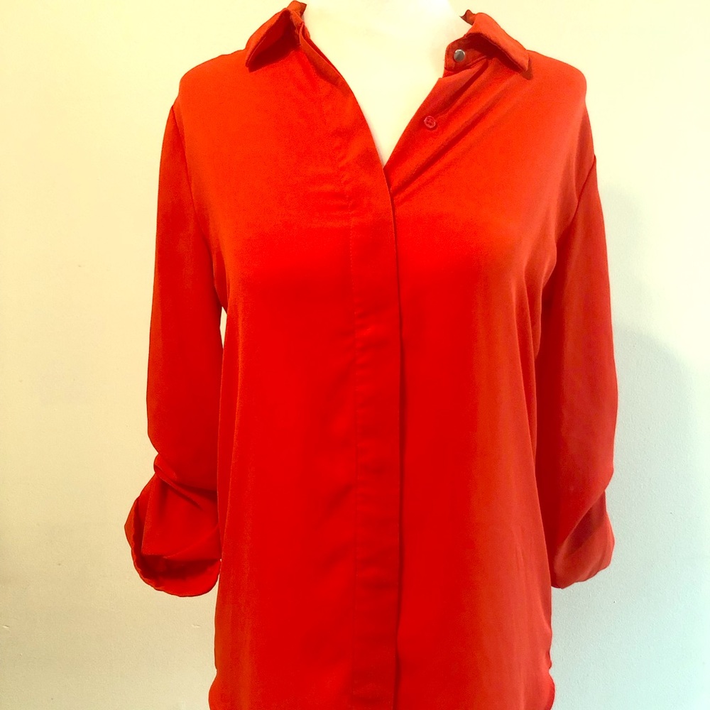 Orange 3/4 sleeve blouse